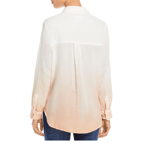 Rails Ellis Dip-dye Button-down Shirt In White Blush - Picture 2 of 12